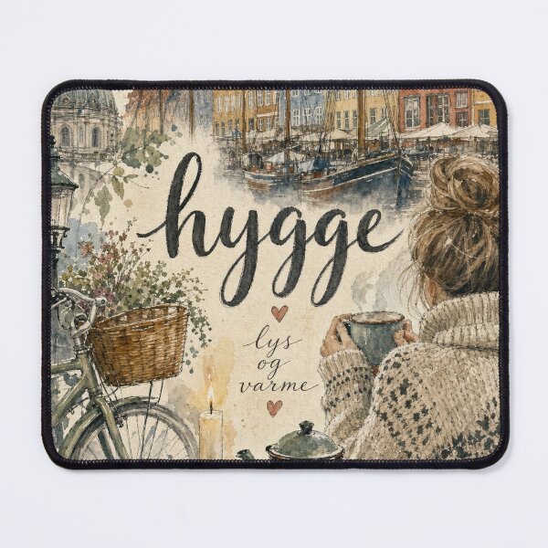 Item preview, Copenhagen Denmark Watercolor Art - Hygge Hand Painted Collage designed and sold by VisualArtsOasis.