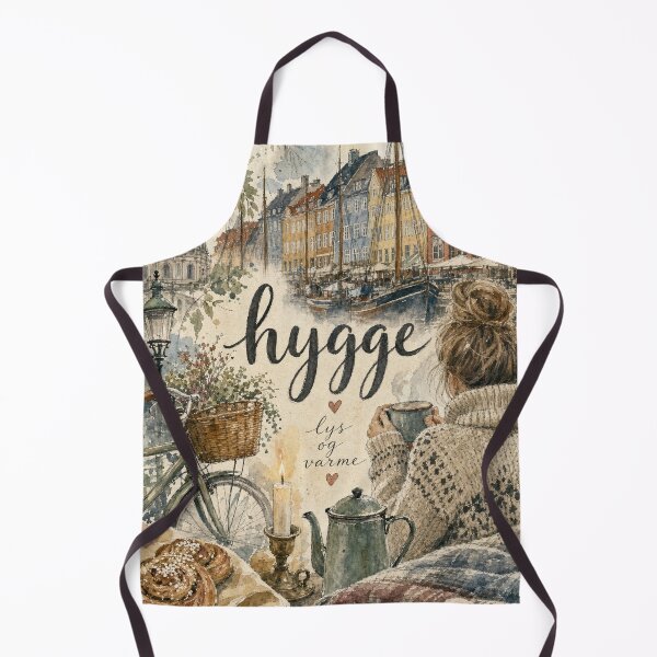Item preview, Copenhagen Denmark Watercolor Art - Hygge Hand Painted Collage designed and sold by VisualArtsOasis.