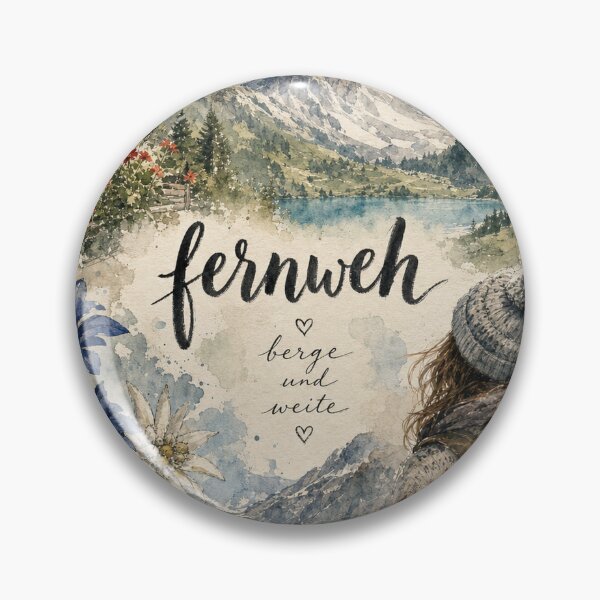 Item preview, Fernweh Bavarian Alps Germany - Watercolor Travel Collage designed and sold by VisualArtsOasis.