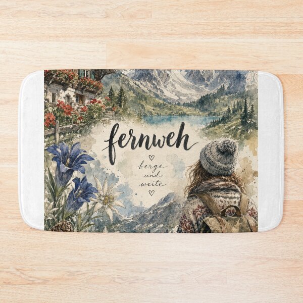 Item preview, Fernweh Bavarian Alps Germany - Watercolor Travel Collage designed and sold by VisualArtsOasis.