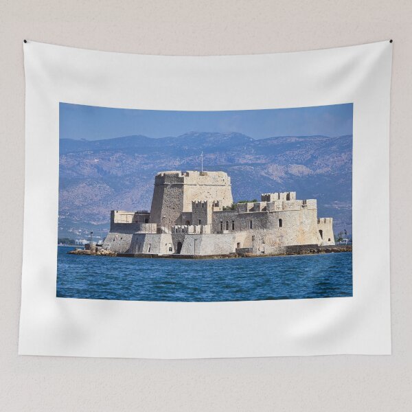 Item preview, Bourtzi water fortress in Nafplio, Peloponnese, Greece, seascape,summertime designed and sold by goceris.