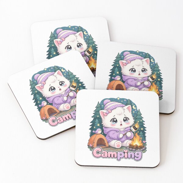 Item preview, Camping cat designed and sold by Kitty-and-Cat.