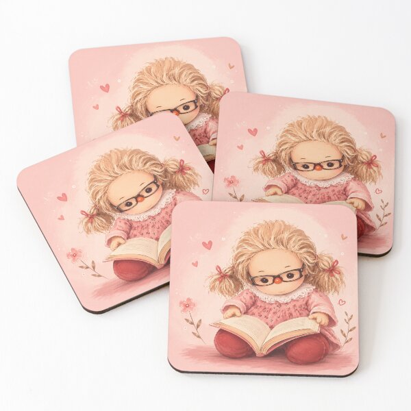 Item preview, Nostalgic Vintage Doll Reading Book Art  designed and sold by LaylaArtStudio.