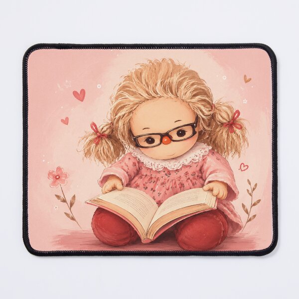 Item preview, Nostalgic Vintage Doll Reading Book Art designed and sold by LaylaArtStudio.