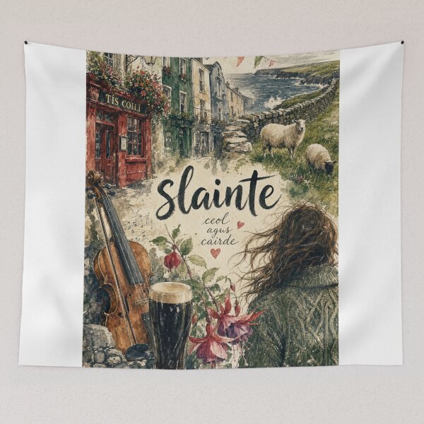 Item preview, Watercolor Galway Ireland - Slainte Travel Art Collage designed and sold by VisualArtsOasis.