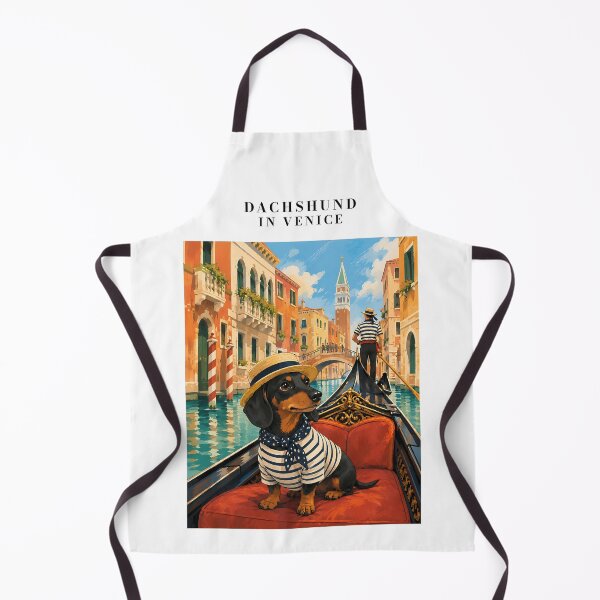 Item preview, Dachshund riding in a gondola in Venice designed and sold by Nomad-Paws.