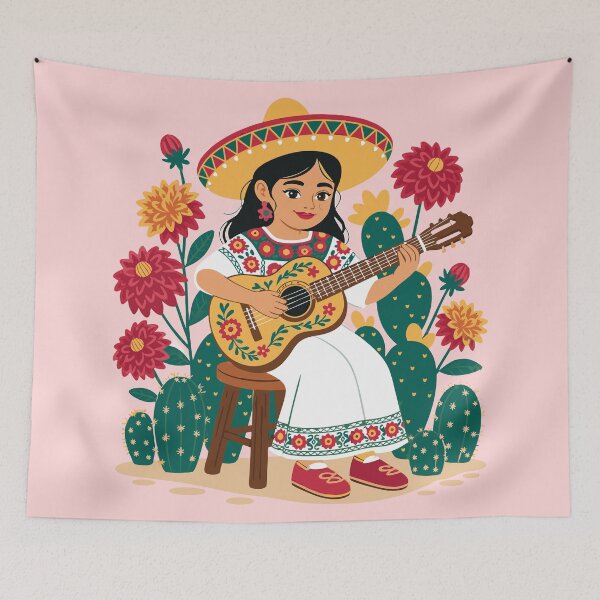 Item preview, Mexico guitar Mexican Hispanic Siesta Pride Viva Mexico Women designed and sold by Colorfulman.