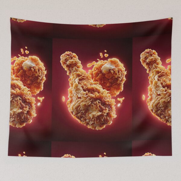 Item preview, Golden Crispy Fried Chicken Drumstick | Crunchy Food Art | Crispy Comfort Food Illustration designed and sold by Grafititee.