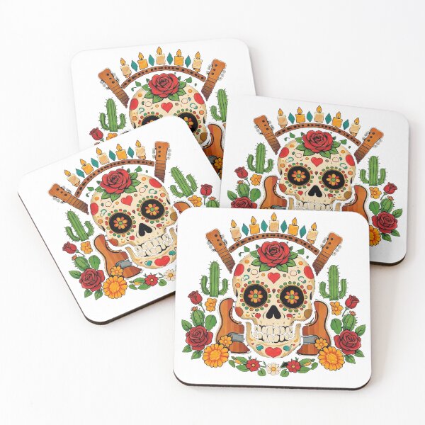 Item preview, Sugar Skull Fiesta - Day of the Dead Guitar Design designed and sold by RoyArt0.