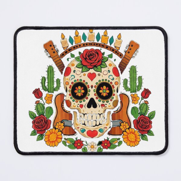Item preview, Sugar Skull Fiesta - Day of the Dead Guitar Design designed and sold by RoyArt0.