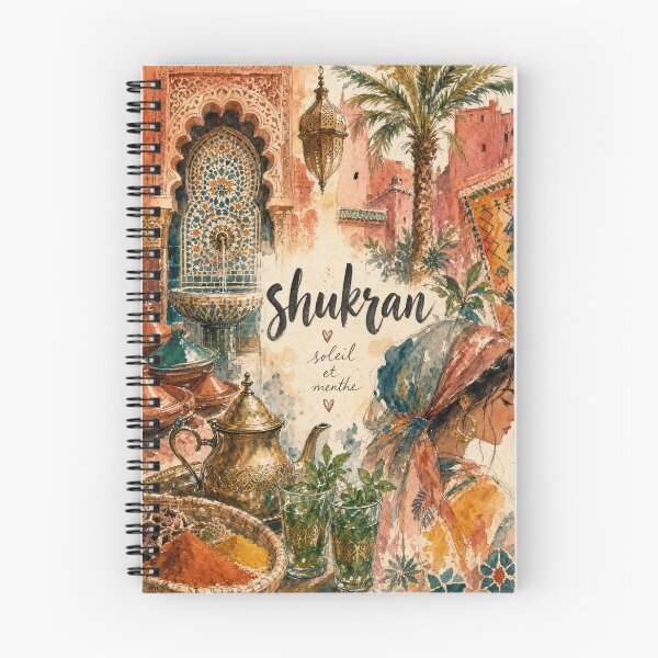 Item preview, Shukran Marrakech Morocco - Watercolor Travel Collage designed and sold by VisualArtsOasis.