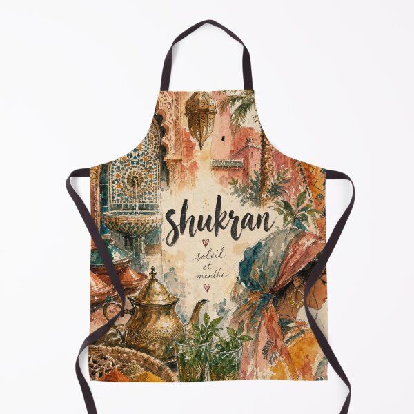 Item preview, Shukran Marrakech Morocco - Watercolor Travel Collage designed and sold by VisualArtsOasis.
