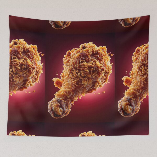 Item preview, Golden Crispy Fried Chicken Drumstick | Crunchy Food Art | Crispy Comfort Food Illustration designed and sold by Grafititee.
