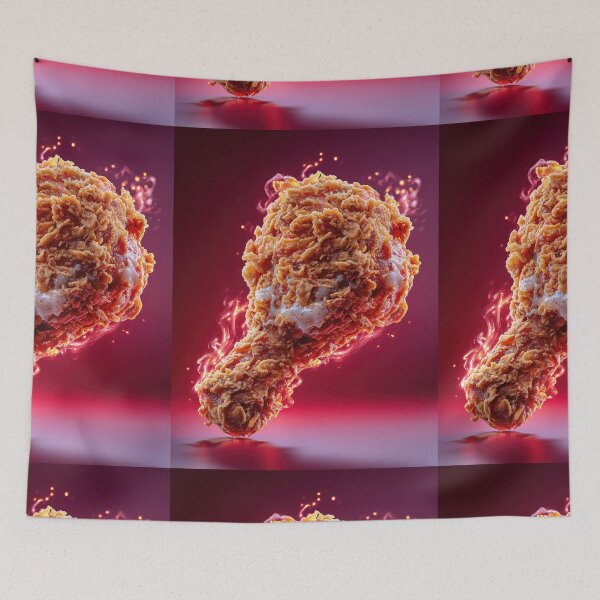 Item preview, Golden Crispy Fried Chicken Drumstick | Crunchy Food Art | Crispy Comfort Food Illustration designed and sold by Grafititee.