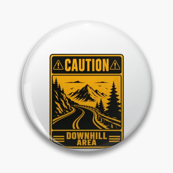 Item preview, Caution Downill Area Mountain Biker Cyclist Driver designed and sold by HumansStuck12.