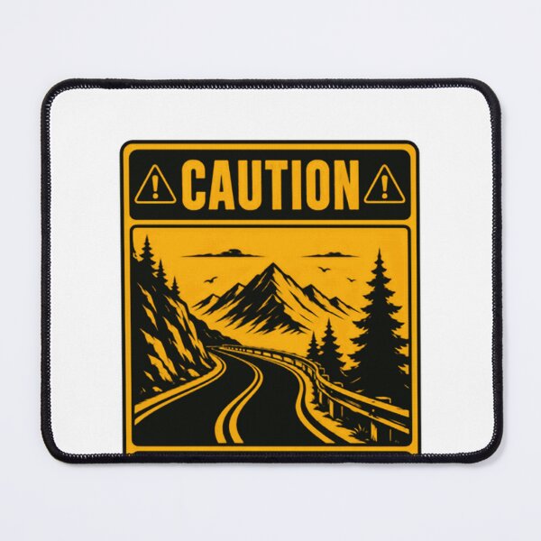 Item preview, Caution Downill Area Mountain Biker Cyclist Driver designed and sold by HumansStuck12.