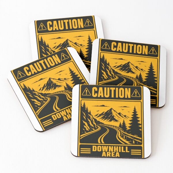 Item preview, Caution Downill Area Mountain Biker Cyclist Driver designed and sold by HumansStuck12.