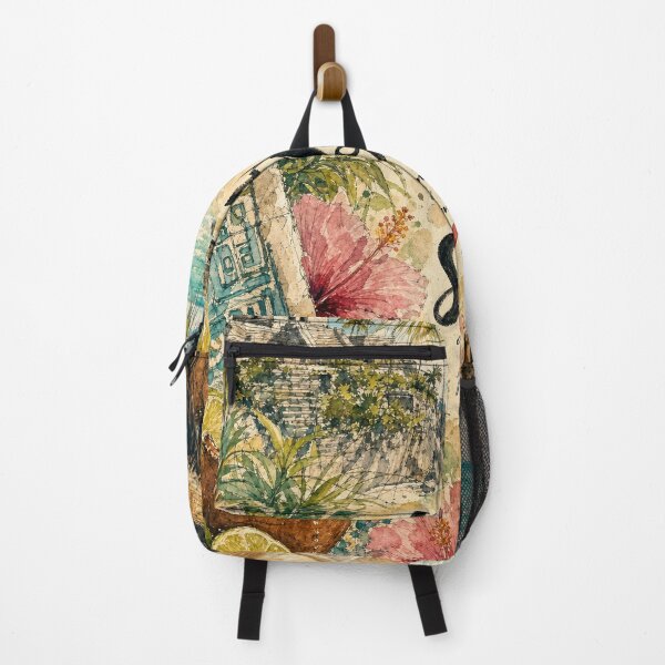 Item preview, Tulum Mexico Watercolor Art - Mar y Sol Hand Painted Collage designed and sold by VisualArtsOasis.