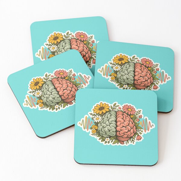 Item preview, Floral Brain Mental Health Soundwave Aesthetic designed and sold by Karina Creative Studio.