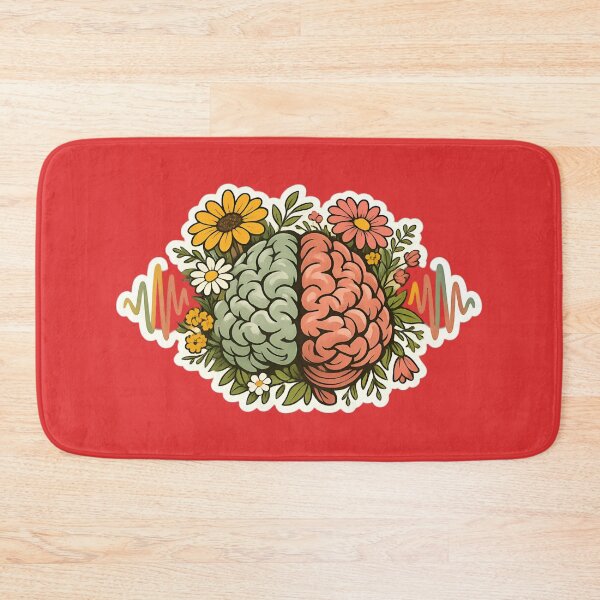 Item preview, Floral Brain Mental Health Soundwave Aesthetic designed and sold by Karina Creative Studio.
