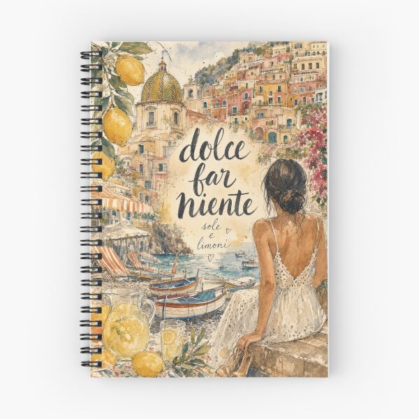 Item preview, Positano Italy Watercolor Art - Dolce Far Niente Hand Painted Collage designed and sold by VisualArtsOasis.