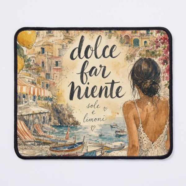 Item preview, Positano Italy Watercolor Art - Dolce Far Niente Hand Painted Collage designed and sold by VisualArtsOasis.