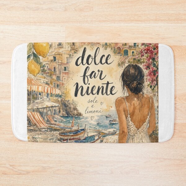 Item preview, Positano Italy Watercolor Art - Dolce Far Niente Hand Painted Collage designed and sold by VisualArtsOasis.