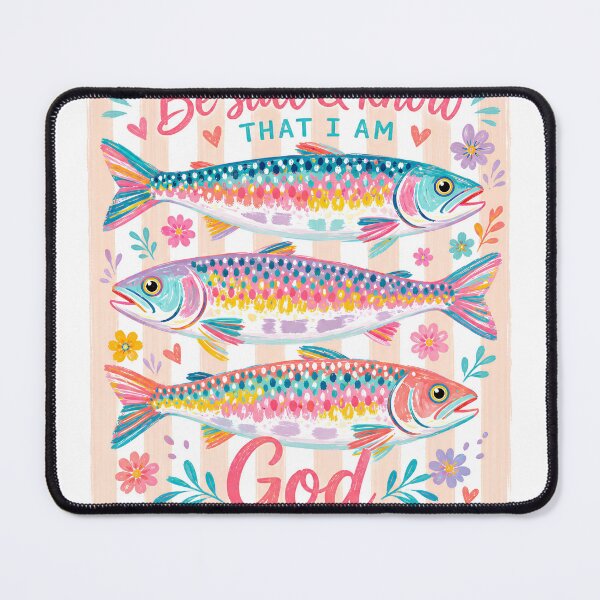 Item preview, Be Still Christian Fish Illustration designed and sold by SurrealSproutz.