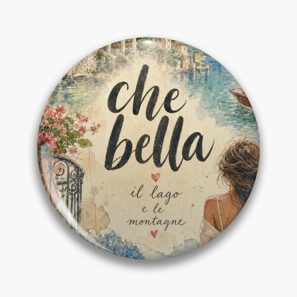 Item preview, Watercolor Lake Como Italy - Che Bella Travel Art Collage designed and sold by VisualArtsOasis.