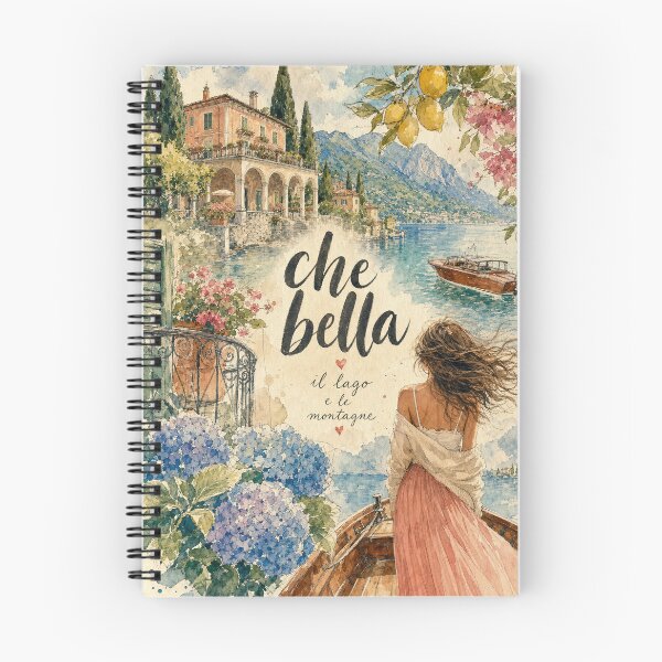 Item preview, Watercolor Lake Como Italy - Che Bella Travel Art Collage designed and sold by VisualArtsOasis.