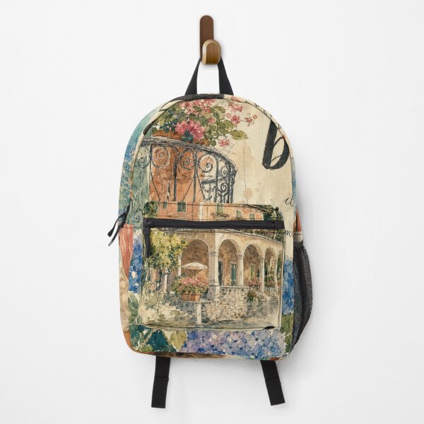 Item preview, Watercolor Lake Como Italy - Che Bella Travel Art Collage designed and sold by VisualArtsOasis.