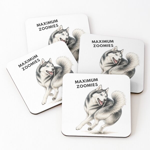 Item preview, Maximum Zoomies Husky | Funny Watercolor Dog Illustration designed and sold by PAPIRO SIGLO XXI.