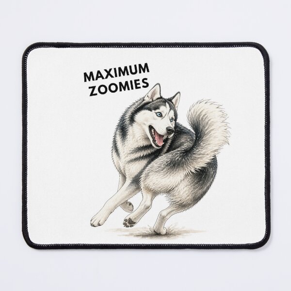 Item preview, Maximum Zoomies Husky | Funny Watercolor Dog Illustration designed and sold by PAPIRO SIGLO XXI.