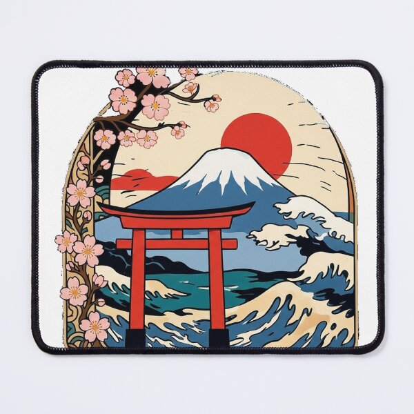 Item preview, Mount Fuji Torii Gate - Japanese Wave Sunset designed and sold by RoyArt0.