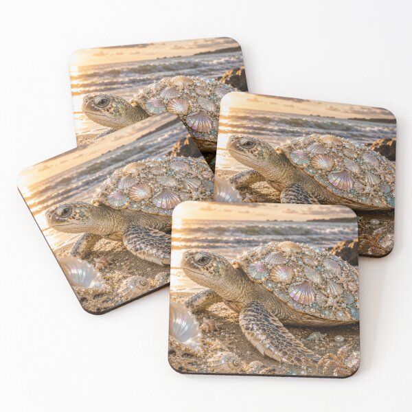 Item preview, Jeweled Sea Turtle Shell Mosaic Beach Design designed and sold by Extremeallie.