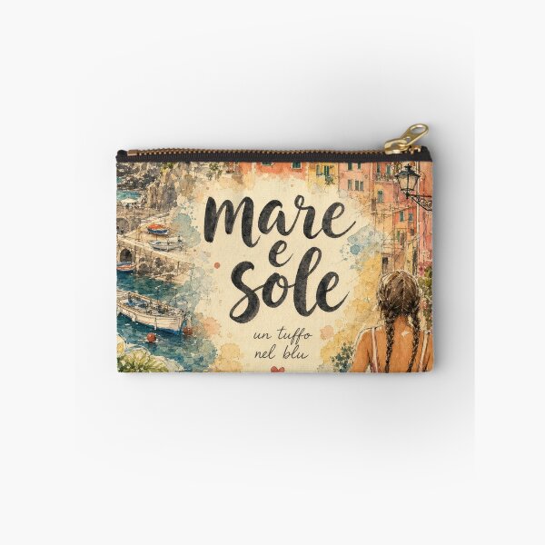 Item preview, Mare e Sole Cinque Terre Italy - Watercolor Travel Collage designed and sold by VisualArtsOasis.