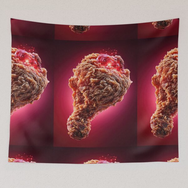 Item preview, Golden Crispy Fried Chicken Drumstick | Crunchy Food Art | Crispy Comfort Food Illustration designed and sold by Grafititee.