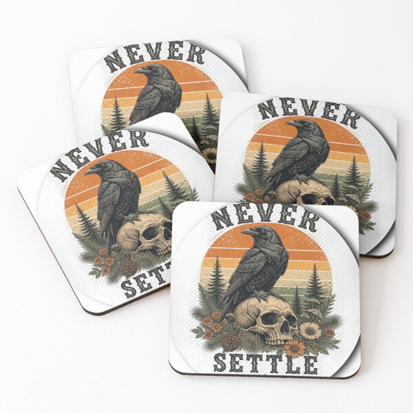 Item preview, Never Settle Raven Skull Vintage designed and sold by Del4xe.