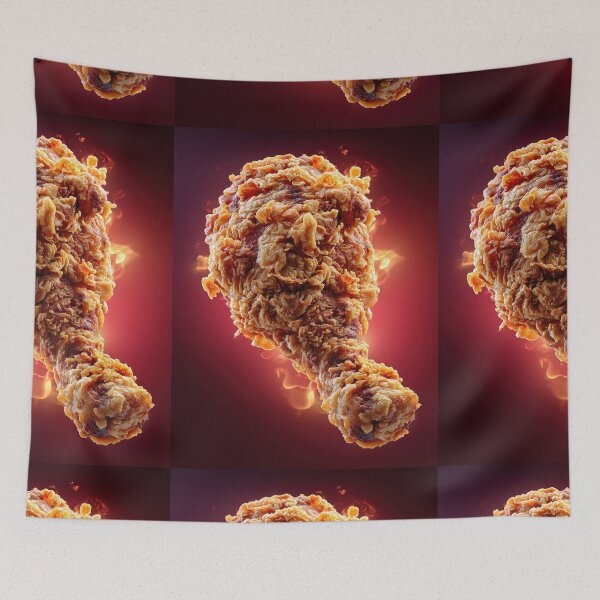 Item preview, Golden Crispy Fried Chicken Drumstick | Crunchy Food Art | Crispy Comfort Food Illustration designed and sold by Grafititee.