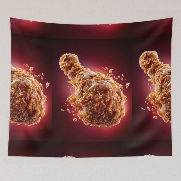 Item preview, Golden Crispy Fried Chicken Drumstick | Crunchy Food Art | Crispy Comfort Food Illustration designed and sold by Grafititee.