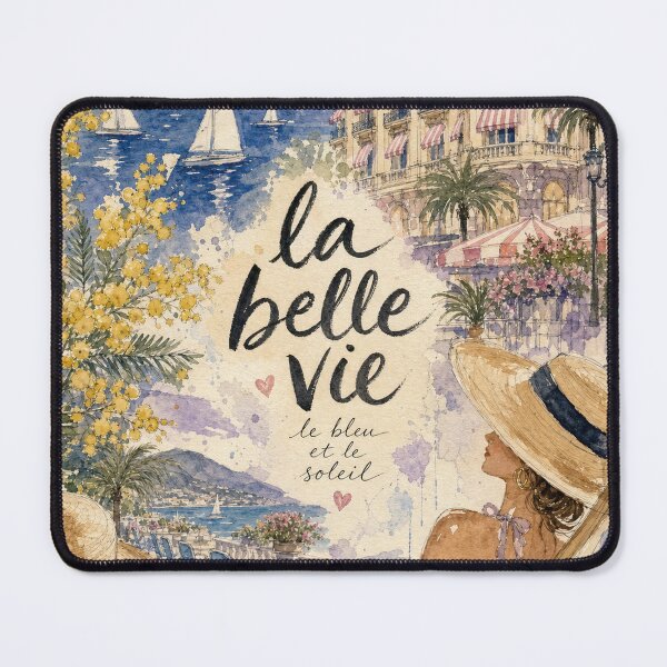 Item preview, La Belle Vie - Cote d Azur France Painted Watercolor Illustration designed and sold by VisualArtsOasis.