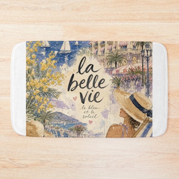 Item preview, La Belle Vie - Cote d Azur France Painted Watercolor Illustration designed and sold by VisualArtsOasis.