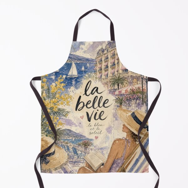 Item preview, La Belle Vie - Cote d Azur France Painted Watercolor Illustration designed and sold by VisualArtsOasis.