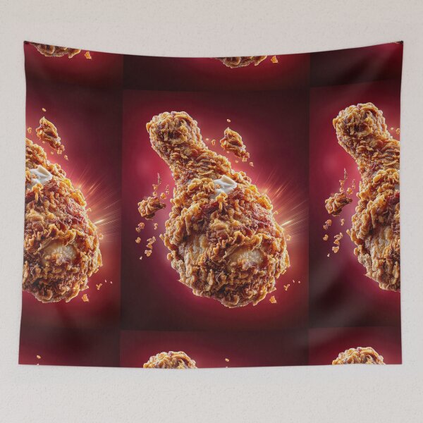 Item preview, Golden Crispy Fried Chicken Drumstick | Crunchy Food Art | Crispy Comfort Food Illustration designed and sold by Grafititee.