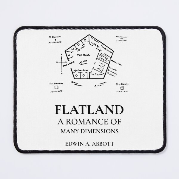 Item preview, Nerdy Flatland A Romance Of Many Dimensions Geometric Cover Math Teacher Black Text designed and sold by MathWare MathClips.