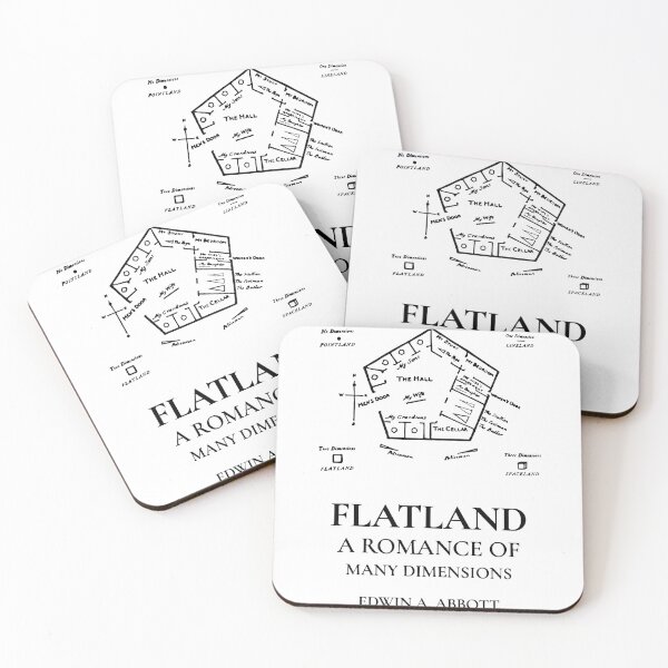 Item preview, Nerdy Flatland A Romance Of Many Dimensions Geometric Cover Math Teacher Black Text designed and sold by MathWare MathClips.
