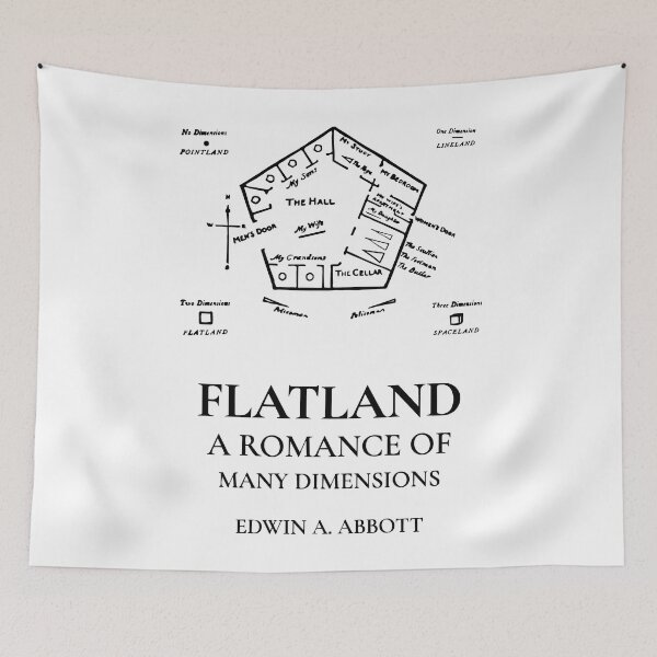 Item preview, Nerdy Flatland A Romance Of Many Dimensions Geometric Cover Math Teacher Black Text designed and sold by MathWare MathClips.