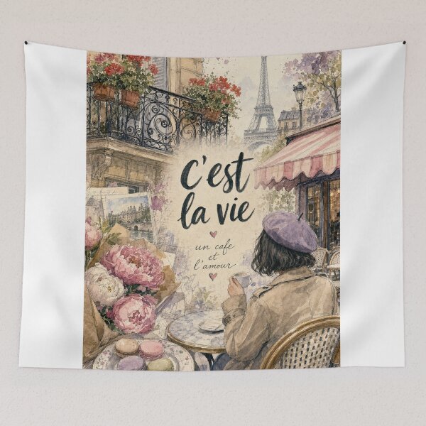 Item preview, Watercolor Paris France - C'est la Vie Travel Art Collage designed and sold by VisualArtsOasis.