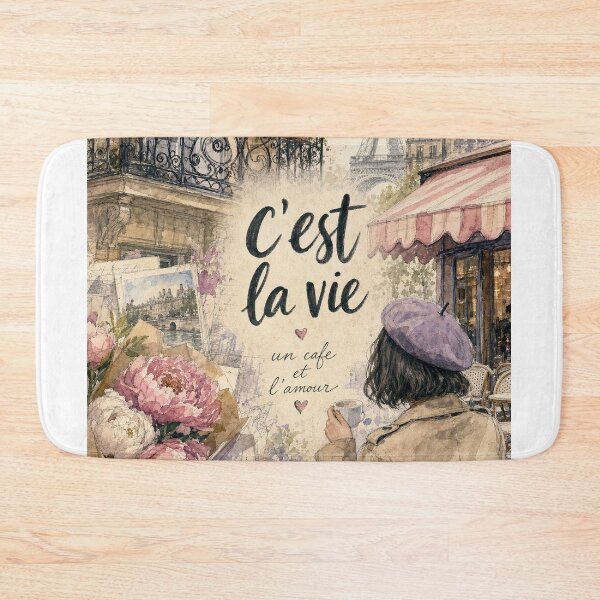 Item preview, Watercolor Paris France - C'est la Vie Travel Art Collage designed and sold by VisualArtsOasis.