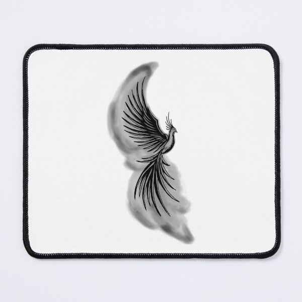 Item preview, Ash and Smoke Phoenix - Grey Flame Firebird Art designed and sold by URSM.
